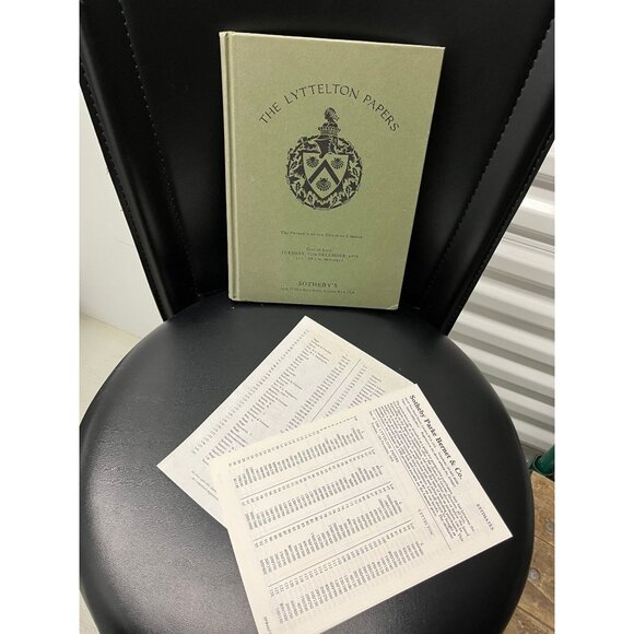 The Lyttelton Papers Catalogue The Property of The Viscount Cobham Hardcover - Picture 1 of 6